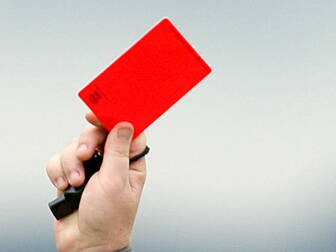Norwegian footballer sent off...